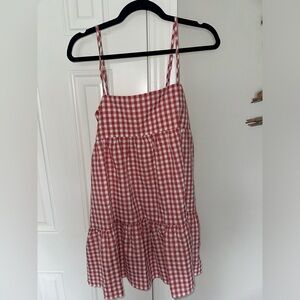 Amazon Pink and White gingham babydoll dress size medium. Worn once!